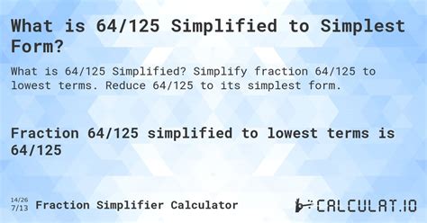 64 125 simplified|125 divided by 64.